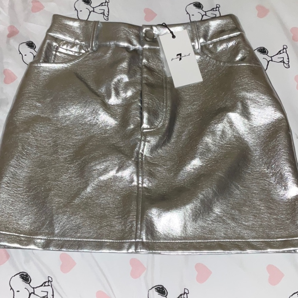 Silver Metallic 7 for all mankind mini Skirt